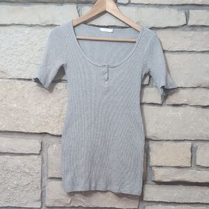 $5 Bundled! Lush Short Sleeve Henley Tunic Top